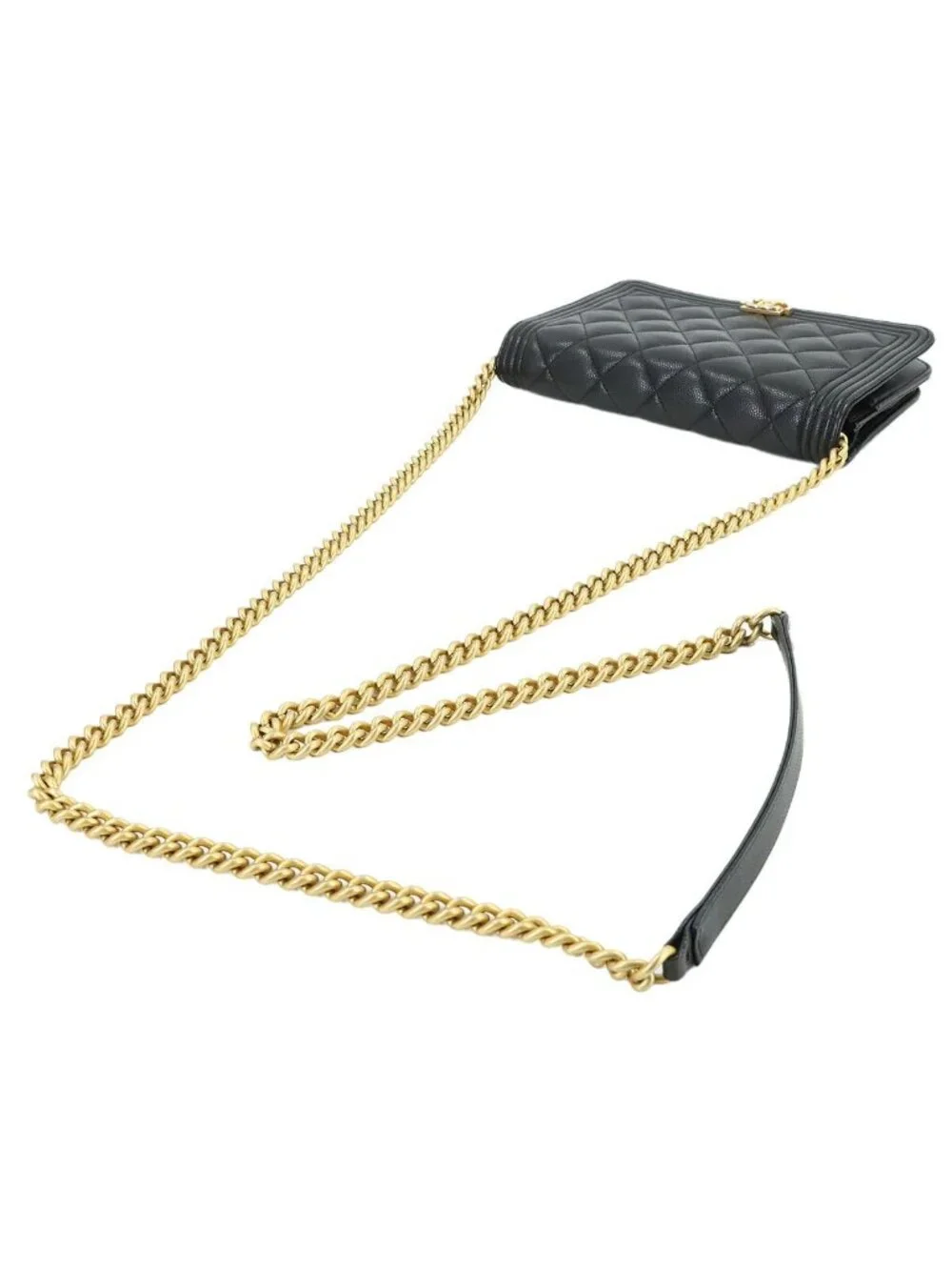 ★SOLD★ Chanel Chain Wallet Caviar Leather Black Gold - Picture 5 of 10